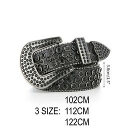 Belts Mens Womens Fashion Rhinestone Belt Western Cowgirl Bling Studded Design Leather Diamond Waistband For Jeans Dress