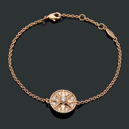 Luxo Dr Family Compass Bracelet Jóias de luxo de alta qualidade para mulheres Presentes de aniversário Rosa requintado requintado 925sterling Silver Jewelry Bracelet