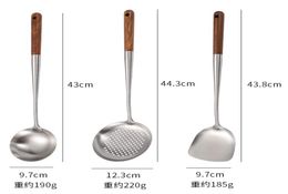 Pcs Kitchen Cooking Utensil Set With Wok Spatula And LadleSkimmer Ladle Tool Dinnerware Sets5594594