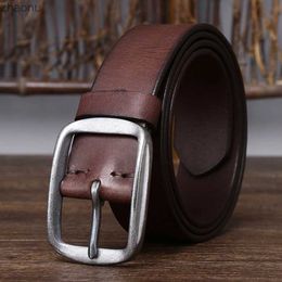 Belts 3.8CM Thick Cowhide Belt Mens Stainless Steel Buckle Cowskin Genuine Leather Casual Jeans Belt Quality Retro Luxury Men Strap XW