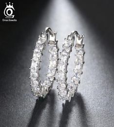 hoop JEWELS Fashion Ladies Loop Earring RoundShape with 01ct Brilliant Austrian Cubic Zirconia Hoop Earrings for Women OE1448694119