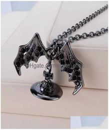 Pendant Necklaces Designer Necklace Black Bat Wing Demon Punk Fashion Drop Delivery Jewelry Pendants Dhjiw9150866