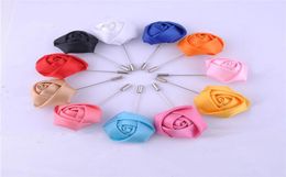 Whole Wedding Boutonniere Floral Stain Silk Rose Flower 16 Color Available Groom Groomsman Man Pin Brooch Corsage Suit Decora3536467