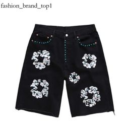 Jeans Shorts Men Designer Women Denim Teara Short Jean For Mens Luxury High Qulity Straight Holes Tight Flower Denim Shorts Hip Hop Street Black Pants Clothing 8249