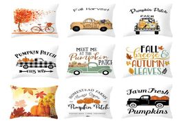 Thanksgiving Decorative Pillowcase 4545 cm Pumpkin Letters Printing Living Room Sofa Cushion Cover Home Chair Throw Pillow Cover 2727173