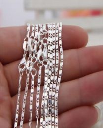 10pcs plated Silver Tile Necklaces Chains 2MM Women039s Figaro Link Necklace 16quot30quot41 Q24322827