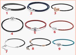 100 925 Sterling Silver Mesh Bracelets For Women DIY Jewelry Fit P Charms princess lion rose gold red black blue leather ro7345825