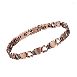 Link Bracelets Befoshinn Trendy Magnetic Heart-Shaped Women Jewelry Bracelet Fashion Pure Copper Bangle Gift For