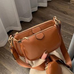 Shoulder Bags 2024 Crossbody Bag For Women 3PCS Set Fashion Leather Mini Lady's Messenger Female Phone Money Purse