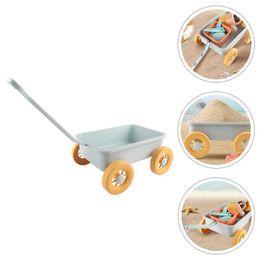 RIB5 Sand Play Water Fun Pull Car Toy Toys for Toddlers Sliding Trolley Summer Sand Beach Castle Building Children Plastic Seaside Construction d240429