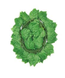 Simulation Flower Vine Fake Rattan Leaves Wall Ceiling Decoration Artificial Plants Leave with 100pcs Strapping9891250