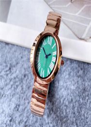 Fashion Brand Watches Women Lady Girl Oval Arabic Numerals Style Steel Metal Band Beautiful Wrist Watch C626960608