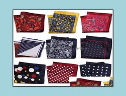 Handkerchiefs Fashion Accessories 23x23 Cm Mans Pocket Square Hanky Printing Polka Dot Floral Chest Towel Big Size Handkerchief Fo4691310