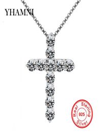YHAMNI 100% 925 Sterling Silver Jesus Jewellery Luxury Cubic Zircon Pendant Necklace For Women Gift DZ0055237477