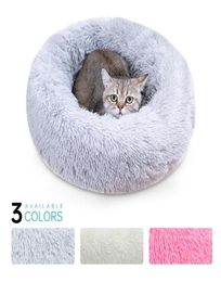 Cat Beds Furniture Round Dog Bed Long Plush Kennel Washable House Soft Cotton Mats Sofa For Small Large Chihuahua Basket Pet8691849