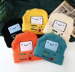 Adventure Time Merch Cartoon Symbol y embroidered Woollen hat autumn and winter black thickened warm knitted hat2859323