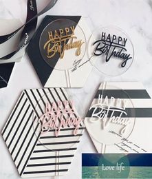 Happy Birthday Acrylic Round Transparent Card Cake Topper Birthday Decorations Baking Card Party Decoration1947241