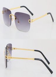 Designer Rimless Sunglasses for women design mens Glasses Frame Man 313998 Unisex Sun Glasses Woman Square Eyewear Size 5418140m1460342