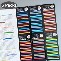 6 Packs 1800Sheet Transparent Sticky Notes SelfAdhesive BookMarkers Annotation for Reading Book Clear Tabs Stationery 240428