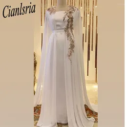 Party Dresses White Muslim Lace Appliques Dubai Arabic Evening Gowns Luxury 2024 For Women Wedding