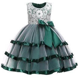 Girl's Dresses Baby Girls Dress Christmas Vestidos Costumes Princess Girls Lace Flower Dresses Ball Gown Pageant Party Dress Children Clothing