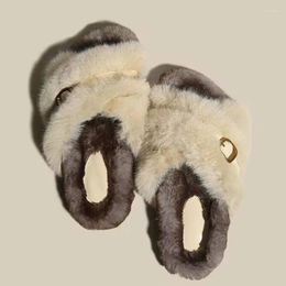 Casual Shoes Women Fuzzy Memory Foam Slippers Cross Band Cosy Plush Home Slipper Fluffy Furry Open Toe 2024 Winter Indoor Outdoor Slide
