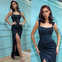 Navy Prom Evening Fashion Abite Abiti spessi abiti di perline di perline di tappeti in rosso Filing Red Carpet Long Special Ocn Party Dress