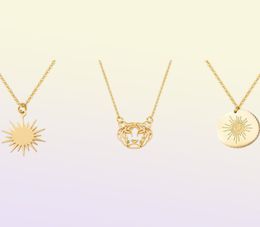 Pendant Necklaces Stainless Steel Jewellery Waterproof 18 K Metal Golden Charms Collar Geometric WholePendant9224557