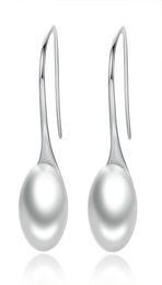 925 Sterling Silver Elegant Round Pure Love Pearl Drop Earrings for Women Fine Jewellery Brincos SCE0378893631