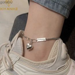 Anklets Xiyanike New Fashion Silver Summer Womens Ankle Retro Thai Silver Love Heart Party Jewelry WX