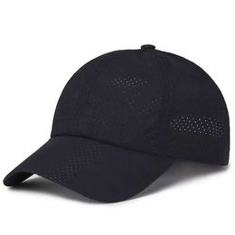 Ball Caps 2022 New Summer Mens Quick Dried Net Baseball Hat with Snap Button Sun Bones Breathable Adjustable Outdoor Q240429