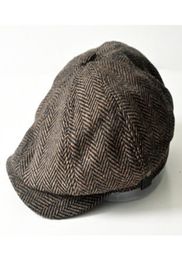 WholeFashion Octagonal Cap Newsboy Beret Hat Autumn And Winter Hats For Men039s Popular Design Handsome Plaid Casual Hat B2620371