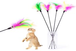 5Pcs Cat Toys Soft Colourful Cat Feather Bell Rod Toy for Cat Kitten Funny Playing Interactive Toy Pet Supplies2903949