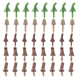 Decorative Flowers 100 Pcs Plastic Pumpkin Handle Thanksgiving Heads Harvest Halloween Decorations Ornaments Aldult