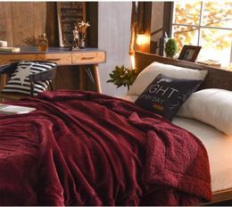 Blankets Premium Sheep Fleece Velvet Plus Super Soft Cozy Warm Fleece Bedding Throw Blankets Twin Size 18Color WMQ426114442