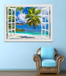 Wall Stickers Home Decor Summer Beach Coconut Tree Picture Removable Decals Landscape Wallpaper Modern Decoration 2106155239474