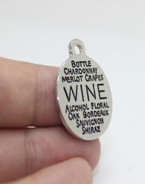 New Arrivals 15pcs22mm wine Zinc Alloy white k Charms Word Collage Charms pendant for necklace bracelet diy jewelry2188187