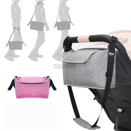 Diaper Bags New Stroller Storage Bag Organiser Universal Linen High-Capacity Multi Layer Shoulder Hang Diaper Bag Cup Holder Baby Accessorie d240429