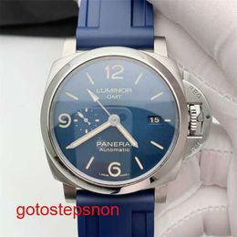 Fashion Wrist Watch Panerai Luminor Series Swiss Watch Tough Man Leisure Calendar Luminous Diving Sports Men's Watch PAM01033 Blue Disc Watch With 44mm