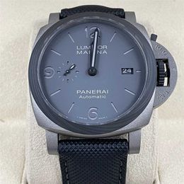 Panerai Mens Luminorss Marina Wristwatches Mechanical Automatic Watch ne wPane hMens hLumi norLUMI NORSeri es44mm Diam eterAuto maticMech anicalSpor IKJR