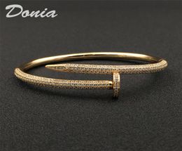 Donia Jewellery party European and American fashion large nails classic micro inlaid Zircon Bracelet Designer Bracelet8810986