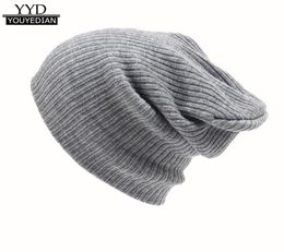 2016 New Fashion Women Men Knitting Beanie HipHop Winter Warm Caps Unisex 6Colors Hats For Women Feminino Bone S181203024381395