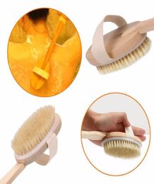 Wooden Cleansing Brushes Natural Bristle Body Brush Massager Bath Shower Brush Long Handle Back Spa Scrubber 742cm1685704