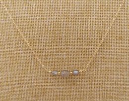 Labradorite Moonstone Necklace Round Natural Stone 14K Gold Filled Choker Charms Pendants BOHO Women Gift Collier Femme Chains1468494