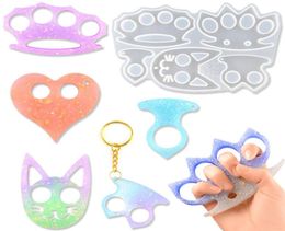 Percha Diy Gutta Epoxy Resin Ring Set Key Chain Claw Defence Cat Skeleton Mirror Silicone Love Mould K2K21508973