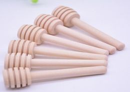 8cm long Mini Wooden Honey Stick Honey Dippers Party Supply Spoon Honey Kitchen Jar Stick LX33156950515