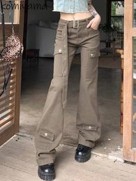 Women's Pants Komiyama Lace Up Tunic Jeans More Than A Pocke Cargo Pantalones Mujer Y2k Denim Autumn 2024 Womens Clothing