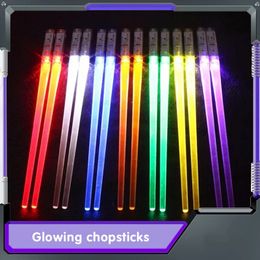 1Pair LED Luminous Chopsticks Light Up Dinning Party Tableware Multicolor Kitchen Accessories Led Stick Kitchenware Idea Product 240422