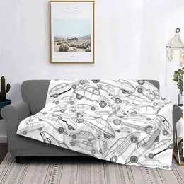 Blankets Classic Car Art Compilation Air Conditioning Soft Blanket Cars Iconic French Automotive