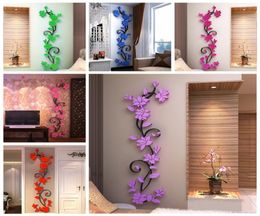 3D Vase Flower Tree DIY Removable Art Vinyl Wall Stickers Decal Mural Home Decor For Home Bedroom wedding decoration8207133